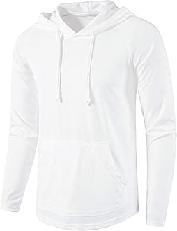 Men's Gym Workout Active Long Sleeve Pullover Lightweight Hoodie Casual Hooded Sweatshirts