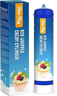 Blue Flag Gram 580G N2O Whipped Cream Cylinder Charger High Capacity Pure N2O Nitrous Tank Compatible with Cream Whippers