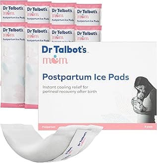 Dr. Talbot's Mom Postpartum Ice Pads for Pain Relief - 8-Pack - 2-in-1 Absorbent Postpartum Pads for Women After Birth