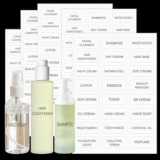 120 PCS Travel Toiletry Labels Waterproof,Clear Labels for Cosmetic Jars,Bathroom Beauty Organization Refillable Bottles Sticker(1.6"x0.7")