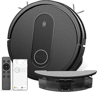 Robot Vacuum Cleaner and Mop, 2 in 1 Mop & Vacuum, 3000Pa Strong Suction Robotic Vacuum, App/Remote/Voice Control, 7.35cm Thin 30.6cm DIA, Automatic Self-Charging, Ideal for Floors, Pet Hair, Carpet