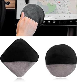 Car Screen Cleaner, Microfiber Auto Screen Cleaning Pad, Foldable Touch Screen Cleaner Cloth for Vehicle Dashboard LCD Display, Interior Car Accessories (Square+Round)