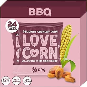 Barbecue (BBQ) Crunchy Corn Snack | 24 x 20g Bags | Kosher, Vegan, Gluten-Free | Simple Ingredients, Low Calorie, Low Sugar | Great For Lunchbox & On The Go | Perfect Healthy Graze | UK Made