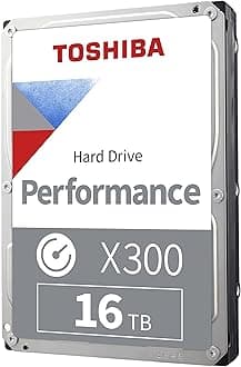 Toshiba X300 16TB Performance & Gaming 3.5" Internal Hard Drive - CMR SATA 6GB/s 7200RPM 512MB Cache - HDWR51GXZSTA