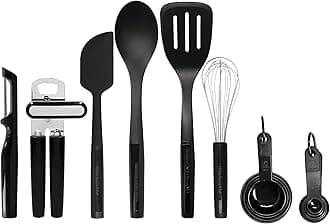 KitchenAid 15 Piece Kitchen Utensil Set, Heat Resistant and Dishwasher Safe Cooking Tools – Onyx Black