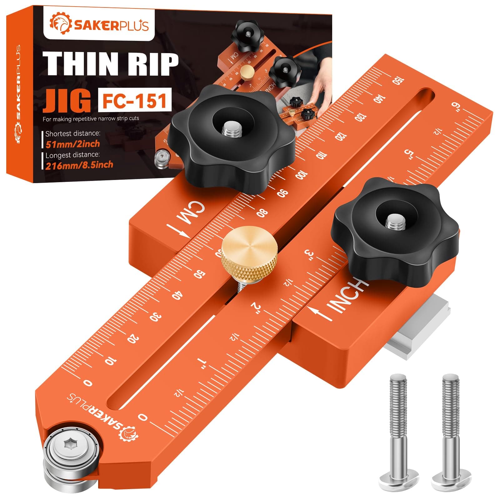 Thin Rip Jig Table Saw Jig Guide, Thin Rip Jig for Repetitive Narrow Thin Strip Cutting, Fits for 3/8" x 3/4" T Slot, Woodworking Tool Fast Thin Ripping Guide for Table Saw Band Saw Router