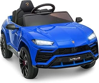 ENYOPRO 12V Licensed Lamborghini Urus Ride On Car, Electric SUV Car Power Wheel Toy w/Parent Remote Control, Music Player, FM Radio, LED Headlights, Soft Start, 2.5MPH Max Speed for Kids (Blue)