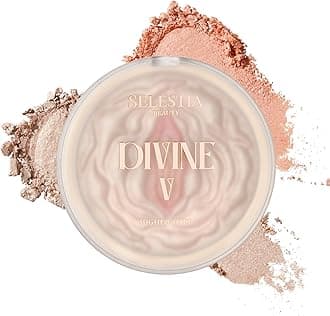 Powder Highlighter Makeup – Divine V – Radiant Glow for All Skin Tones, Easy-to-Apply, 0.53 oz