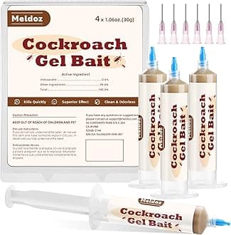 Cockroach Gel Bait, Roach Killer Gel Ready to Use, Control German, American, and Oriental Roaches, Indoor and Outdoor Use (4 Tubes x 30-Grams)