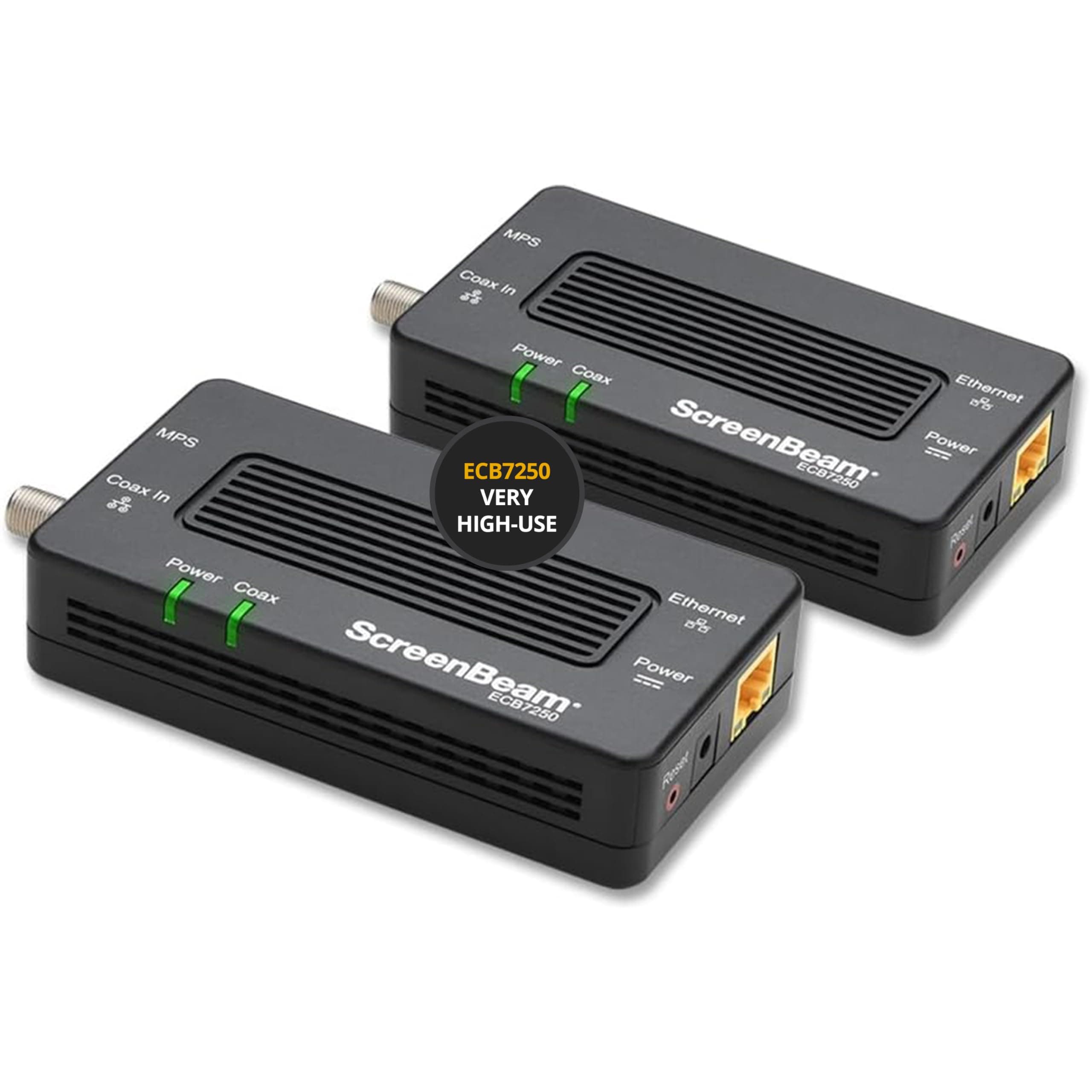 ScreenBeam Bonded Moca 2.5 Network Adapter For Desktop For Highest Speed Internet, Ethernet Over Coax - Starter Kit (Model: ECB7250K02), Black