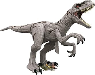 Mattel Jurassic World Super Colossal Atrociraptor Action Figure, 3-foot Long Dinosaur Toy with Eating Feature