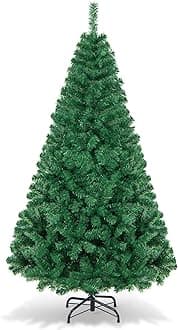 Artificial Christmas Tree, 8 ft Christmas Tree Hinged Xmas Spruce Tree with 1138 Branch Tips & Solid Metal Legs, Perfect Christmas Decor for Holiday, Home & Indoor Decoration