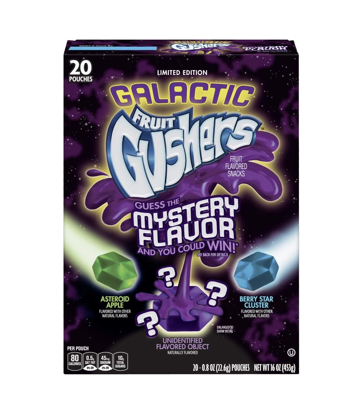 Galactic Fruit Gushers Fruit Flavored Snacks - 20 Pouch Mega Pack (16oz Box)