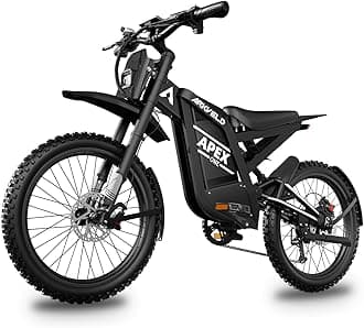 Electric-Dirt-Bike for Adults-Mountain-Motorcycle with 1440Wh Battery 30AH, Max 40 MPH and 80Miles Range E-Bike, Peak 3000W Brushless Motor, 25Inch Fat Tire and Front Fork Suspension