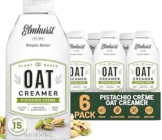 1925 Pistachio Crème Oat Creamer - 16 Ounce (Pack of 6) Dairy-Free, Vegan, Kosher, Low Sugar, Shelf Stable Creamer Made with Oat Grains & Pistachios for Simpler Plant Based Alternatives