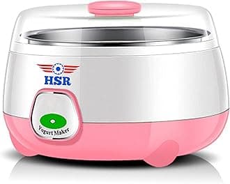 HSR Plastic and Stainless Steel Automatic Yogurt Maker (Size: 170x170x120mm, Bowl/Container Capacity: 900ml)