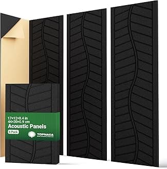 Sound Proof Panels for Walls, 17"×11"×0.4" Self Adhesive Soundproof Wall Panels, 12 Pack High Density Acoustic Panels,Soundproofing for Recording Studio Home Offices (Black)