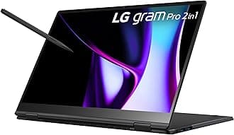 LG gram Pro 16-inch OLED 2in1 Thin and Lightweight Laptop, Intel Evo Edition - AI-Enabled Intel Core Ultra 7 Processor, Windows 11 Home, 32GB RAM, 2 TB SSD, VRR OLED Touch Display, Black