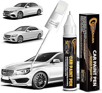 Car Touch Up Paint(650/9650 Calcite/Cirrus White) for Mercedes-Benz, Color Accurate Car Scratch Repair Remover Pen,Auto Paint Quick and Easy to fix vehicle Chips and Nicks Scuff