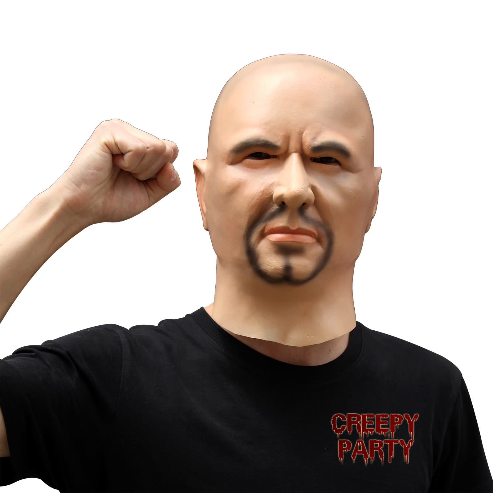 CreepyParty Novelty Halloween Costume Party Latex Head Mask Realistic Human Face (Strong man)