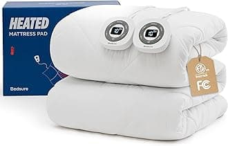 Heated Mattress Pad Queen - Bed Warmer with Memory & Preheat Functions, 12-Hour Auto Off & 10 Heat Settings, Dual Controllers, Fast Heating, Brushed Electric Mattress Pad Queen, 60"x80"