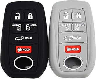 Silicone Key Fob Cover Case for Toyota Sienna XSE Platium AWD 2021 2022 2023 2024 2025 6 Buttons Remote Keyless