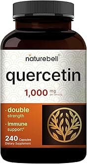 Quercetin 1000mg Per Serving, 240 Capsules, Super Immune Vitamins and Quercetin Vitamins, Powerfully Supports Cardiovascular Health, Immune System and Bioflavonoids for Cellular Function