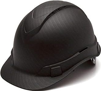 Ridgeline Pyramex Cap Style Hard Hat, Vented, 4-Point Ratchet Suspension, Black Graphite Pattern