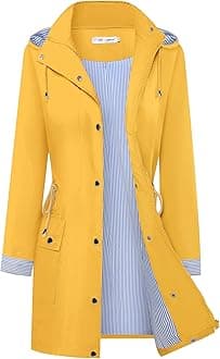 BBX Lephsnt Rain Coats for Women Waterproof Rain Jacket Lightweight Windbreaker Outdoor Hooded Trench Coat