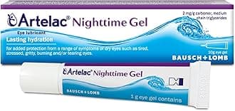 Nighttime Gel, by Bausch Plus Lomb, Night Time Eye Gel for Dry Eyes, Long-Lasting Relief for Irritated, Gritty, Carbomer Eye Gel, 10g