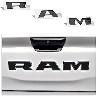 RAM Tailgate Emblem Overlay Decal Stickers 2025-2026 Ram 1500 (Color: Flat Black)