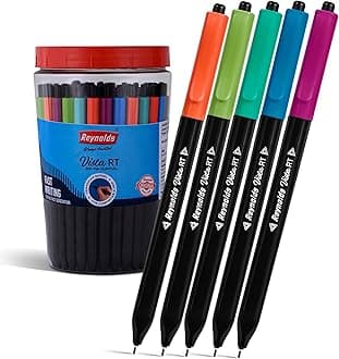 Reynolds VISTA 70 PENS BLUE | Ball Point Pen Set With Comfortable Grip | Pens For Writing | School and Office Stationery | Pens For Students | 0.7 mm Tip Size