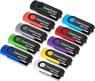10 Pack 4GB USB 2.0 Flash Drive Memory Stick Thumb Drives (4GB X 10 Mixed Colors)