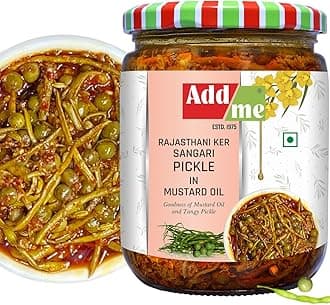 Add me Tenti Ker sangri Pickle 500g Glass Pack, A Marwadi Rajasthani kair sangari panchkuta Delicacy Pickles