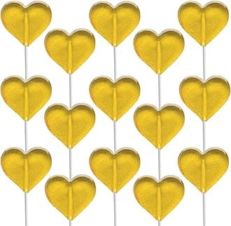 Fruidles Lollipops Mini Heart Shaped Flavored Delicious Lollipop, Individually Wrapped, 5g Lollipop (120 Lollipops, Lemon)