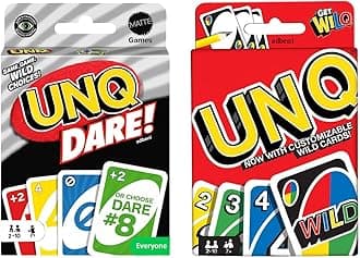 adbeni Matte UNQ Classic & Dare | Combo Pack of 2 | Family Fun Card Games for Kids, Adults & Teens | Portable Travel Game | Fast-Paced Strategy, Action & Reversible Play | Perfect for Gifting