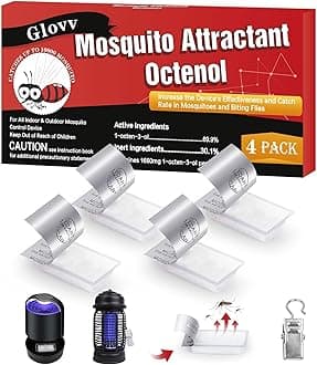 4 Lures Octenol Mosquito Cartridge, Mosquito Attractant Bait Refill, Mosquitoes Bait Octenol Lure for Bug Zapper & Fly Traps, Compatible with All Flying Mosquitoes Insect Trap