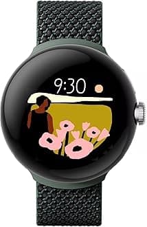 Pixel Watch LTE Smartwatch Compatible with Cellular or WiFi Data, GPS, BT and Heart Rate Monitor 41mm, Bulk Packaging (Woven Ivy)