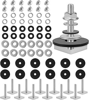 T Slot Bolts for Thule, Yakima Roof Rack Cross Bars, Platform, Cargo Basket, Stainless Square T Track Bolt Adapter to Secure Bike/Ski/Kayak Rack, Solar Panel, Awning, M6x35mm, 4mm Thickness
