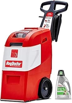 Mighty Pro X3 Commercial Carpet Cleaner – Large Red Pet Pack, Includes 48 oz. Pet Carpet Cleaner Solution, Commercial Carpet Cleaning Machine, Powerful One Pass Cleaning System