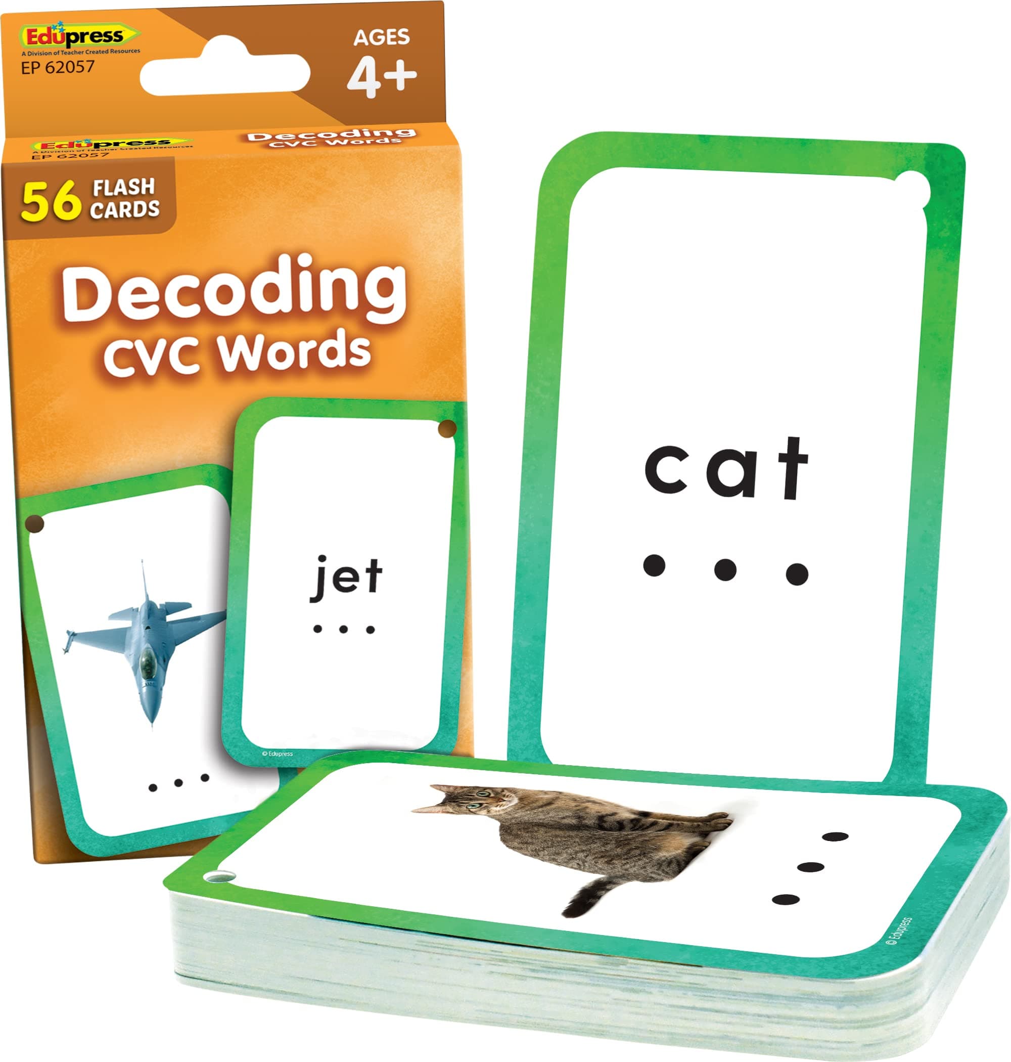 Teacher Created Resources Decoding CVC Words Flash Cards (EP62057)