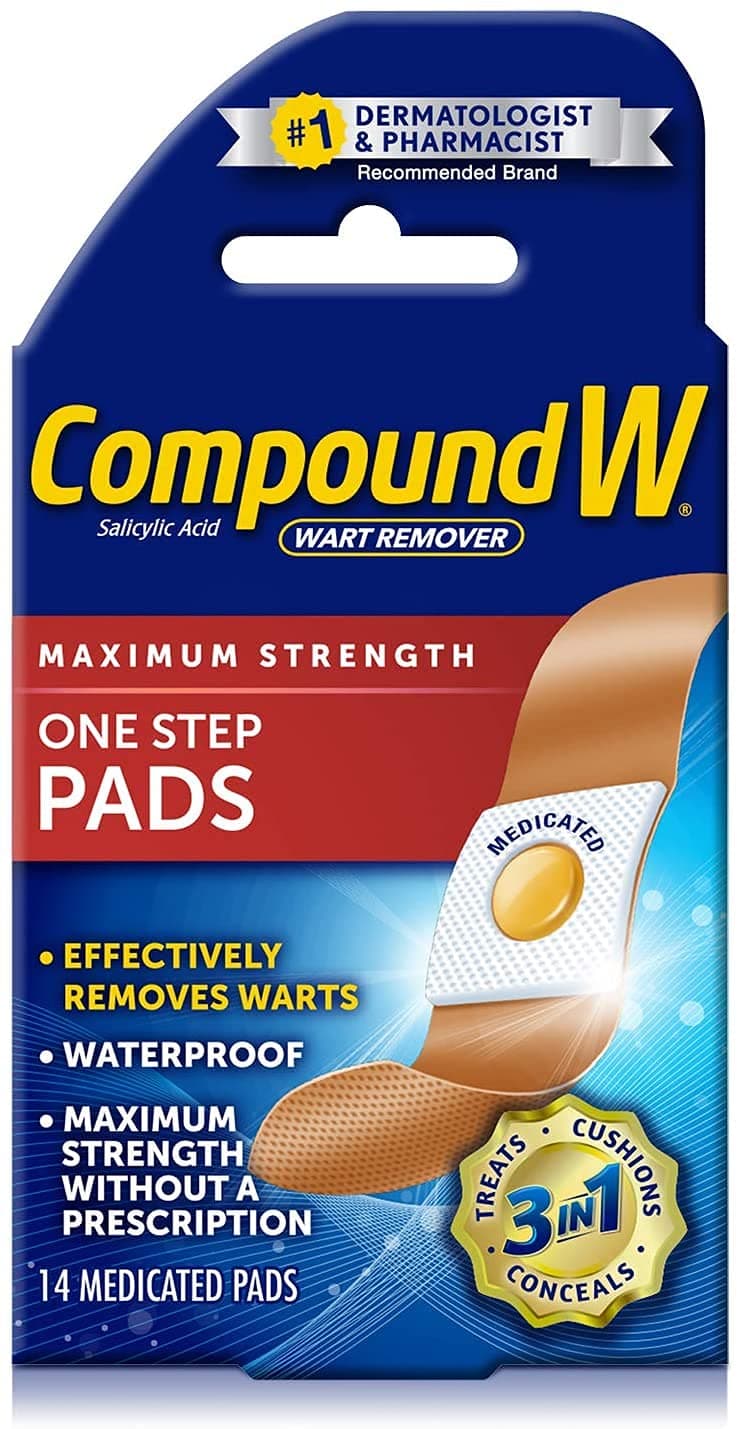 Maximum Strength One Step Wart Remover Pads | 14 Count | Pack of 3