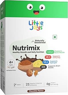 - Little Joys Nutrimix Nutrition Powder 1kg | 2-6 Years | Zero Refined Sugar | Boosts Immunity & Supports Overall Health & Development | With Ragi, Bajra, Almonds & Oats | Chocolate Flavour