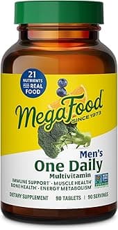 One Daily Mens Multivitamins - Multivitamin for Men - Vitamin C, Vitamin D3 & Vitamin B12 - Muscle, Energy Metabolism & Immune Support - Vegetarian, Gluten Free - 90 Tablets, 90 Servings