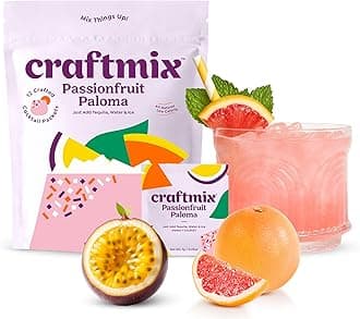 Craftmix Passionfruit Paloma Cocktail & Mocktail Drink Mixer, Skinny Mixes - Water Flavoring Packets - Made With Real Fruit - Vegan, No-Carb, No-Sugar, Non-GMO, Dairy Free, Gluten Free, 12 Pack