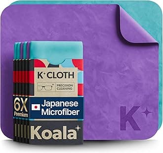 - Koala Lens Cleaning Cloth | Japanese Microfiber | Glasses Cleaning Cloths | Eyeglass Lens Cleaner | Eyeglasses, Camera Lens, VR/AR Headset, and Screen Cleaning | Blue & Purple (Pack of 6)