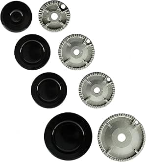 SPARES2GO (Non Universal) Oven Cooker Hob Gas Burner Crown & Flame Cap Kit for Leisure Oven/Cooker/Hob (Small, 2 Medium & Large, 55mm - 100mm)