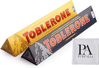 Toblerone Chocolate Variety Pack - 3.52 oz 2-Pack: Classic Swiss Chocolate Bars Assortment Dark and Milk Chocolate Bars(Purpalia Packaging) (2 pack, Variety)