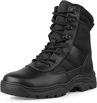 Military Tactical Combat Boots for Men Side Zipper Army Police Work Boots Anti-slip for Security Duty Desert
