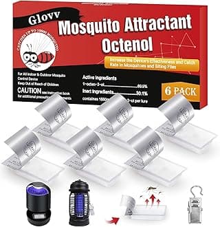 6 Lures Octenol Mosquito Cartridge, Mosquito Attractant Bait Refill, Mosquitoes Bait Octenol Lure for Bug Zapper & Fly Traps, Compatible with All Flying Mosquitoes Insect Trap
